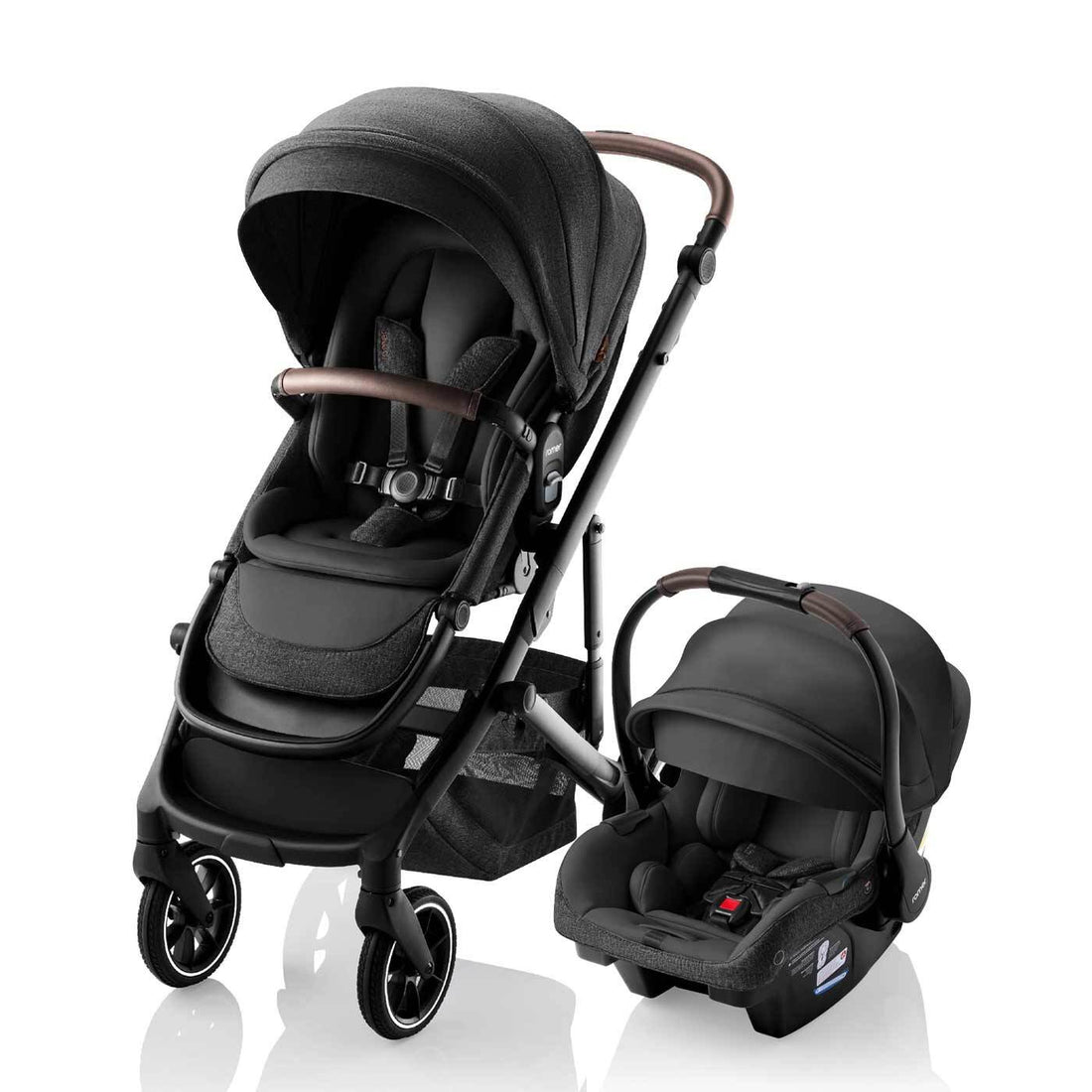 Romer Tura Stroller, Portable Toddler and Baby Stroller + Infant Car Seat - Peppercorn
