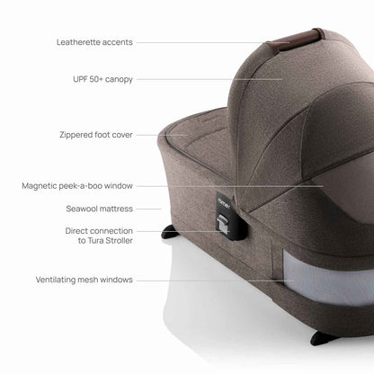 Romer Sera Bassinet for Tura Stroller, Portable Baby Bassinet - Truffle