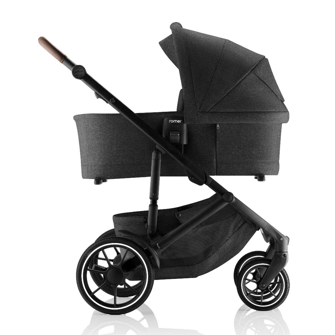 Romer Tura Stroller, Portable Toddler and Baby Stroller + Stroller Bassinet - Peppercorn