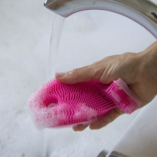 Innobaby Bathin' Smart Fish Bath Scrub - Light Pink/Fuchsia-4