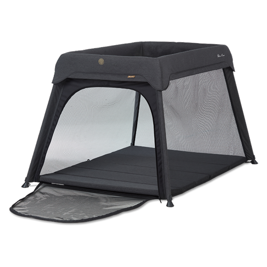 unzipped side of sleep & go travel crib 
