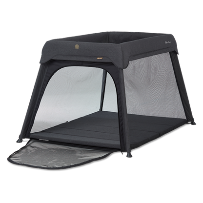 unzipped side of sleep & go travel crib 