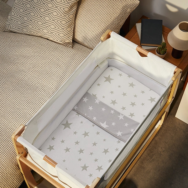 Snuz SnuzPod4 3 Piece Bedding Set in Grey Stars Lifestyle