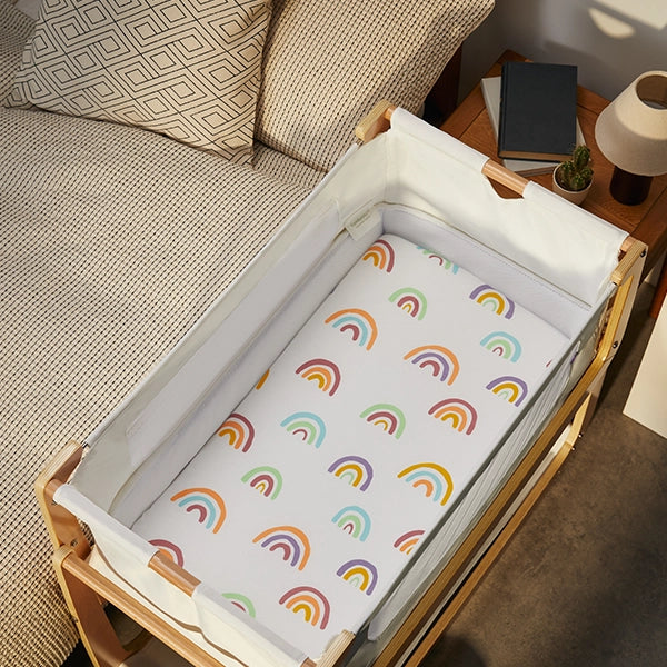 Snuz SnuzPod4 Fitted Sheets - 2 Pack Multi Rainbow Lifestyle