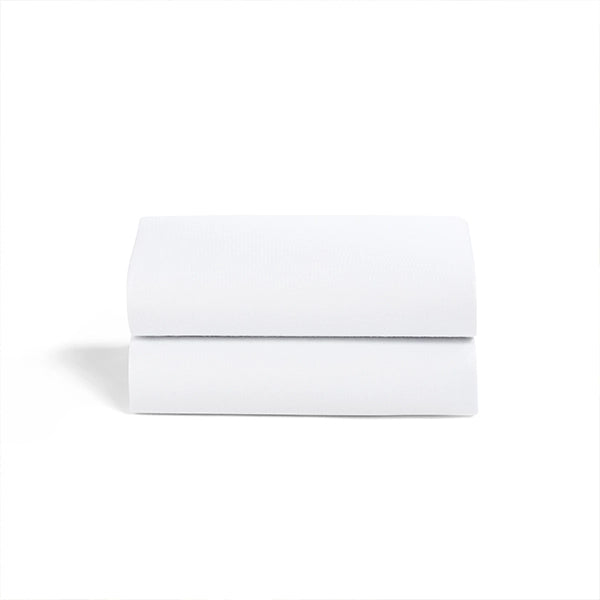Snuz SnuzPod4 Fitted Sheets - 2 Pack in White Folded