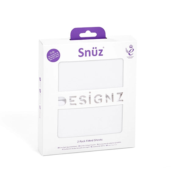 Snuz SnuzPod4 Fitted Sheets - 2 Pack White Packaging