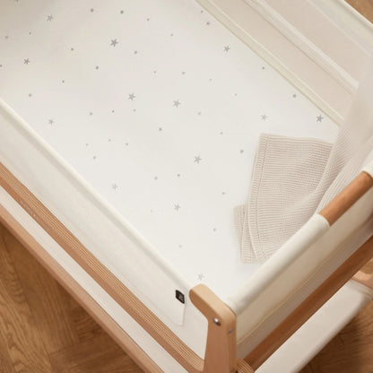 Bassinet 2 Pack Fitted Sheets - White Star
