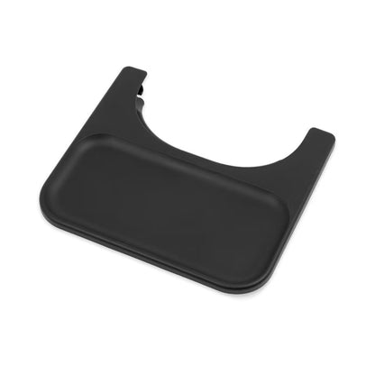 
A black molded plastic tray insert or tray liner with a curved top edge, shown on a plain white background.