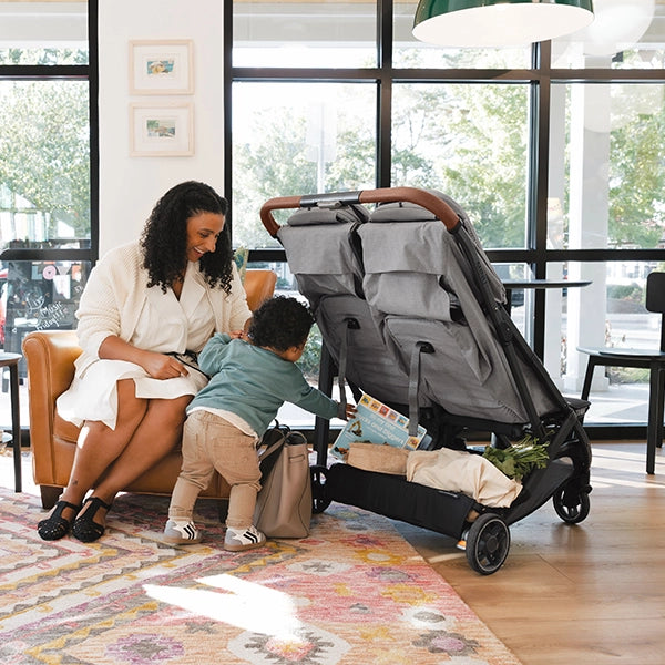 Uppababy Minu Duo in Greyson Back View Lifestyle
