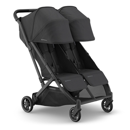 Uppababy Minu Duo Side-by-Side Compact Double Stroller in Jake Extended Canopy