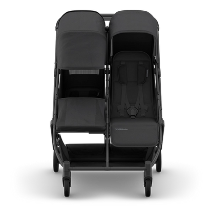 Uppababy Minu Duo Side-by-Side Compact Double Stroller in Jake Features on the Left