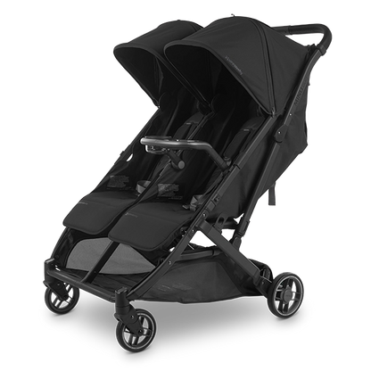 Uppababy Minu Duo Side-by-Side Compact Double Stroller in Jake with Snack Tray Sold Separately