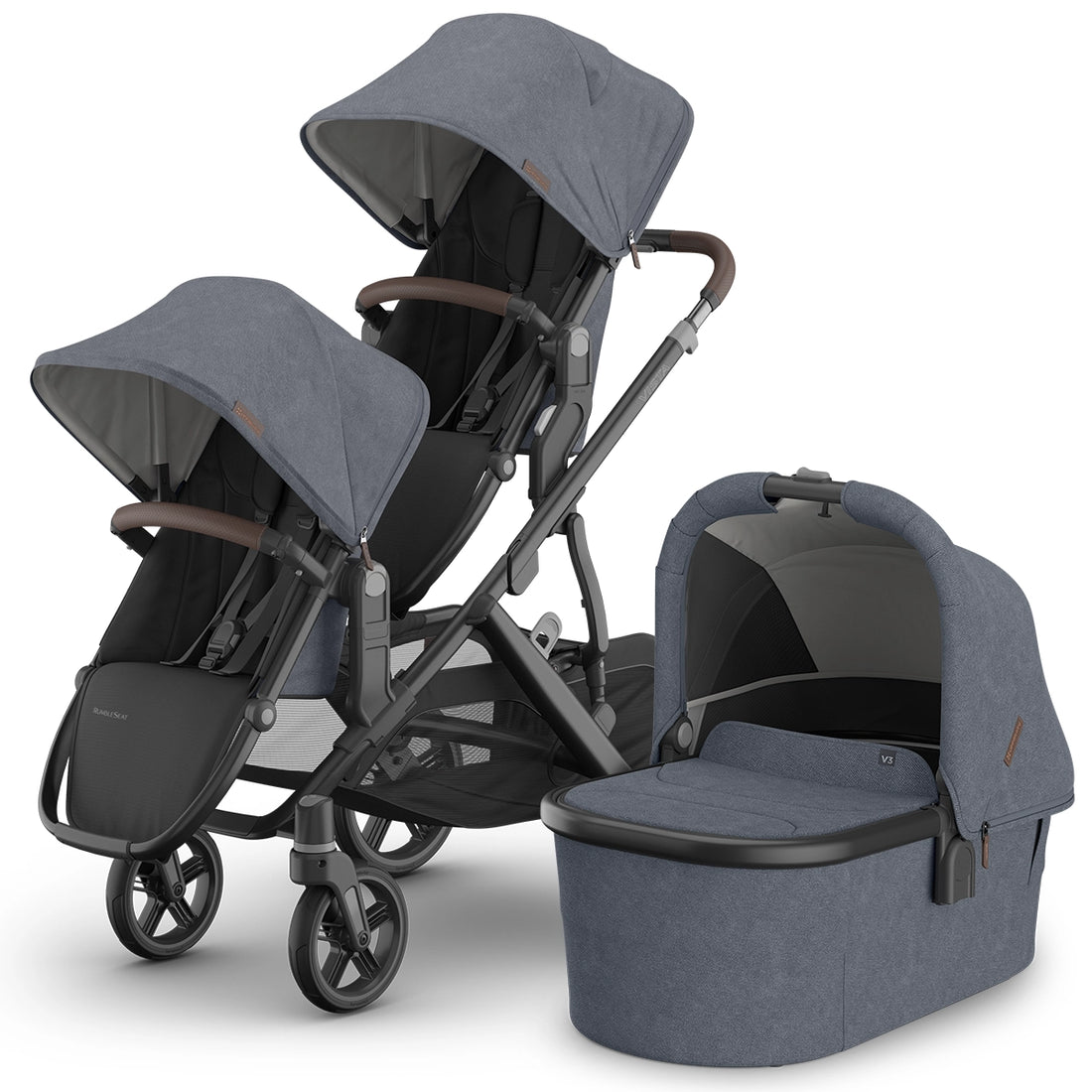 
Uppababy Vista V3 Double Stroller + Bassinet