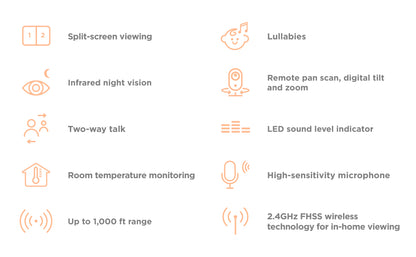 VM75 5" Video Baby Monitor - 2 Cameras