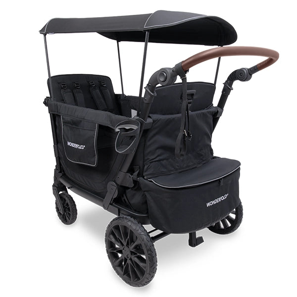 Wonderfold L4 Quad Stroller Wagon in Black Hero Product Image