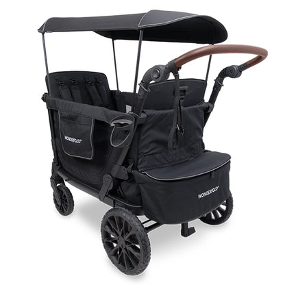 Wonderfold L4 Quad Stroller Wagon in Black Hero Product Image
