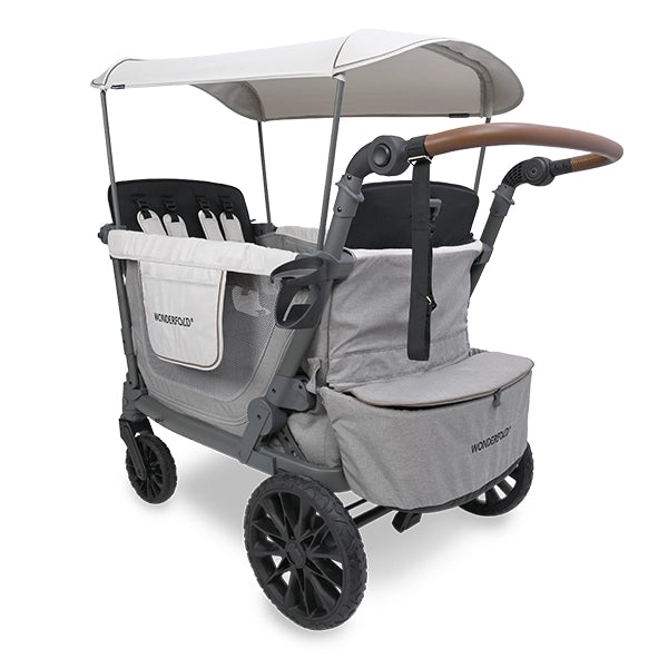 Wonderfold L4 Quad Stroller Wagon in Gray Hero Product Image
