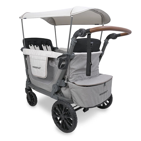 Wonderfold L4 Quad Stroller Wagon in Gray Hero Product Image