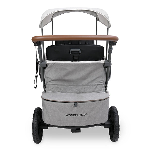 Wonderfold L4 Quad Stroller Wagon in Gray Parent View