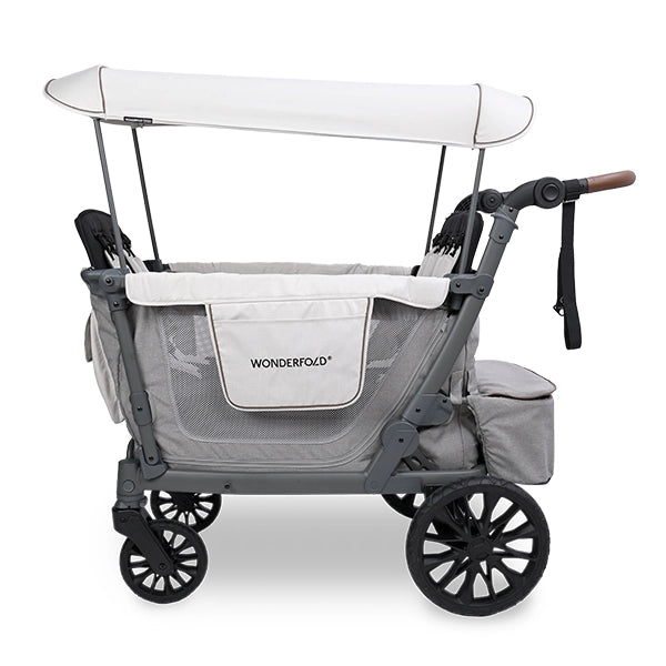 Wonderfold L4 Quad Stroller Wagon in Gray Side View