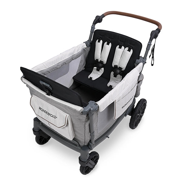 Wonderfold L4 Quad Stroller Wagon in Gray Top View No Canopy