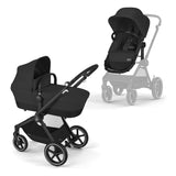Eos Lux Stroller - Moon Black (Black Frame)