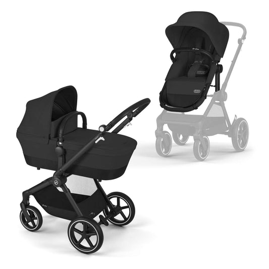 Eos Lux Stroller - Moon Black (Black Frame)