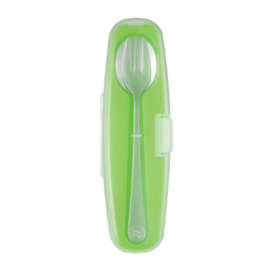 Innobaby Din Din Smart Stainless Spoon and Fork Set - Green