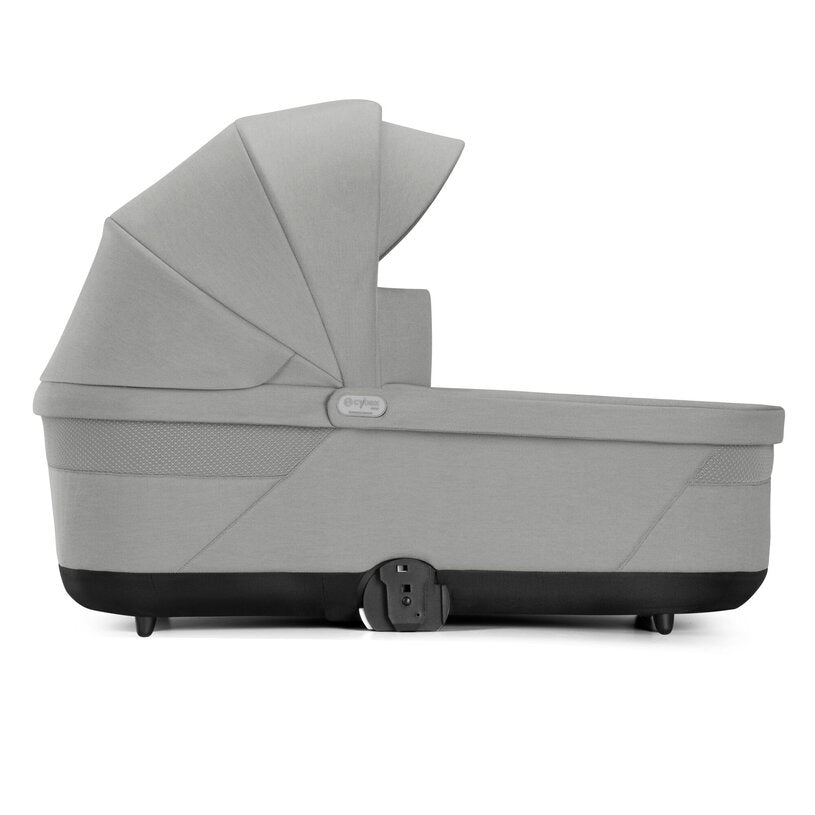 
Gray baby bassinet on a white background