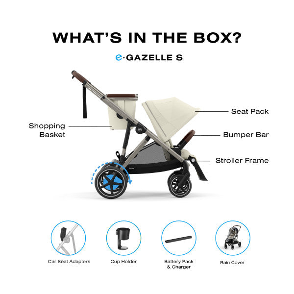 cybex priam charger Cybex e-Gazelle S Electronic Assist Stroller, Silver Frame/Ocean Blue