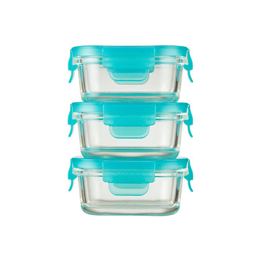 Innobaby Preppin' SMART EZ Lock Glass Container - 3 Pack
