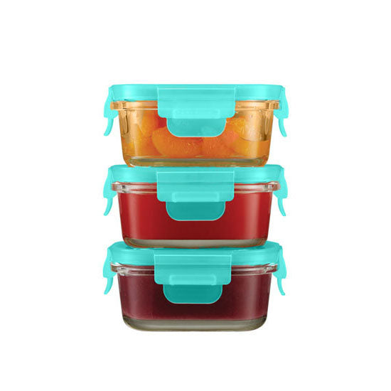 Innobaby Preppin' SMART EZ Lock Glass Container - 3 Pack-3
