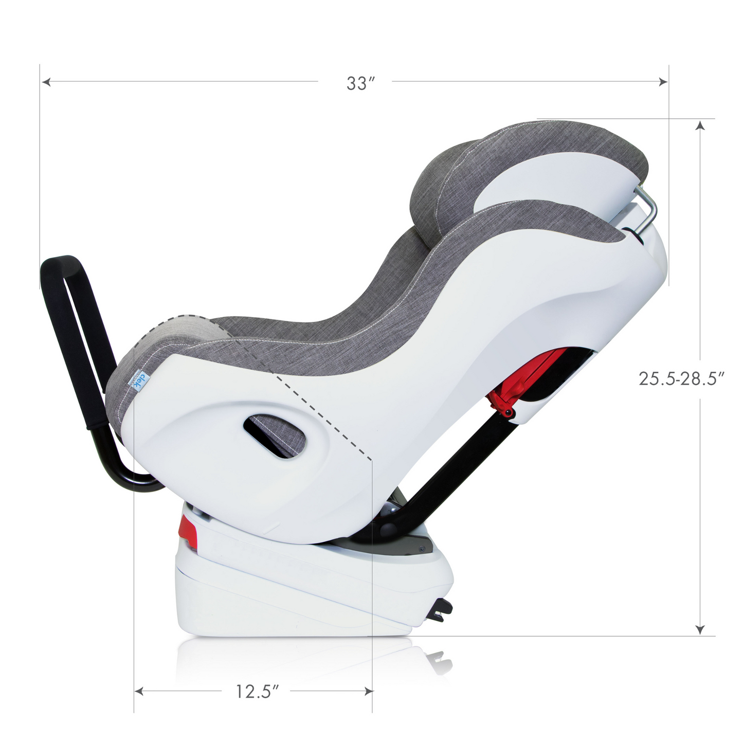 Clek foonf car seat side dims 