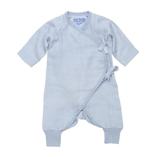 Under The Nile Muslin Side Tie Kimono - Ice Blue-1