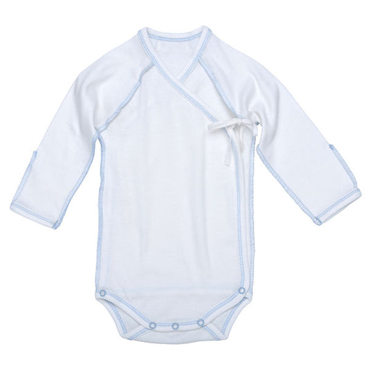 Under The Nile Inside-Out Babybody - Off White w. Ice Blue Trim-1