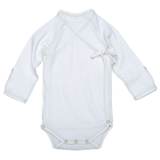 Under The Nile Inside-Out Babybody - Off White w. Sage Trim-1