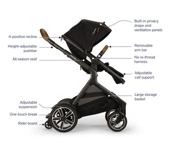 nuna stroller for 2 kids Nuna DEMI Next + Rider Board Stroller Caviar