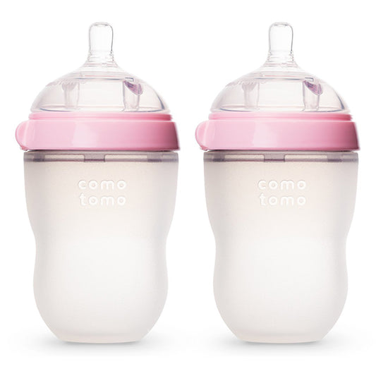 Comotomo Natural Feel Baby Bottle 8 oz - 2 pack - Pink