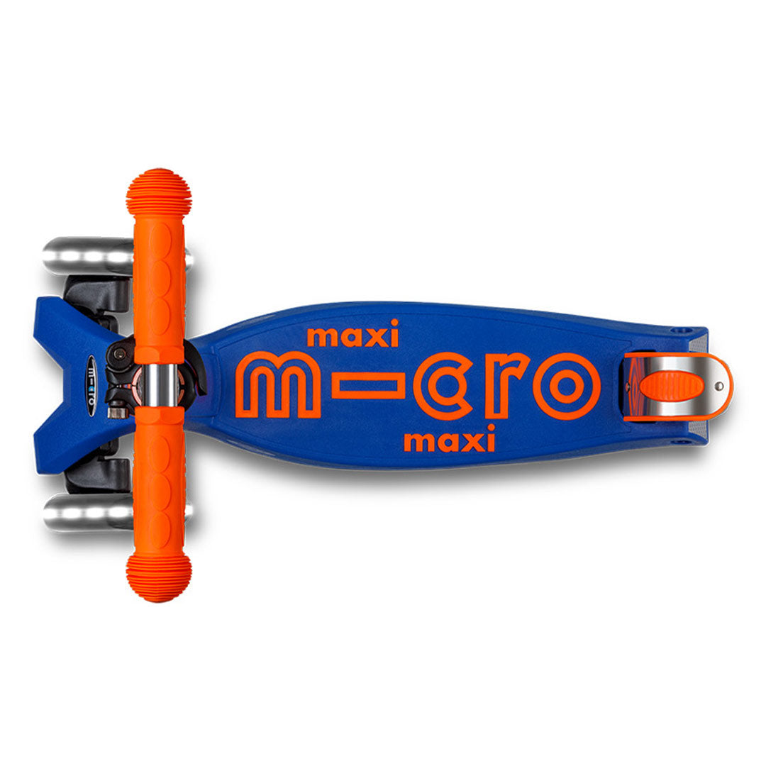 KITEBARE LEDライト オレンジ 青 Micro Kickboard Maxi Deluxe Foldable LED Scooter | Kidsland