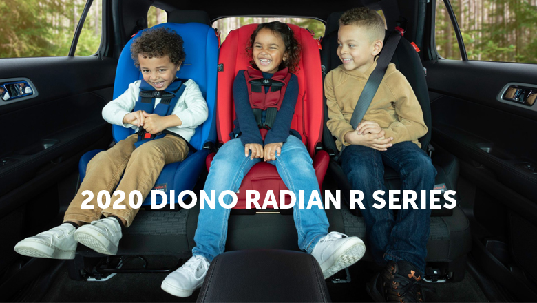 three children in the 2020 Diono Radian R Series car seat
